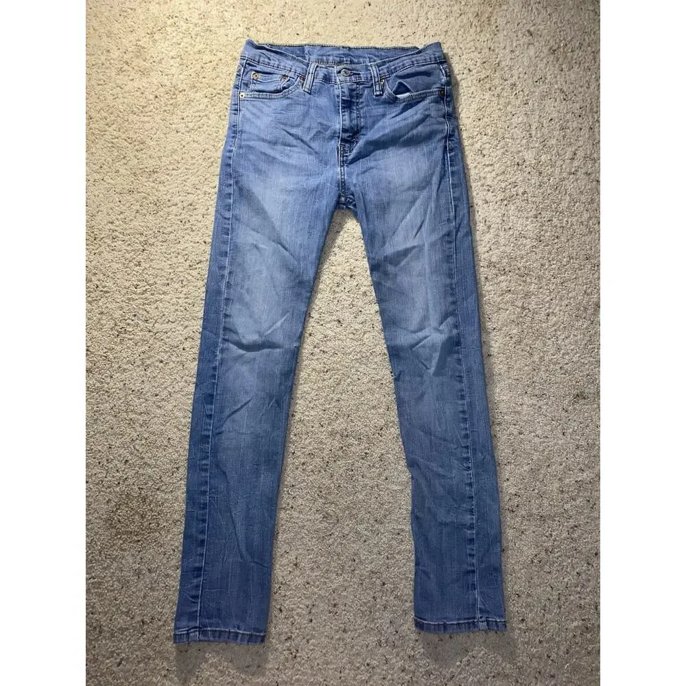Levi's 510 Mens 30 x 32 Light Wash Blue Stretch Denim Skinny Jeans Slim Fit